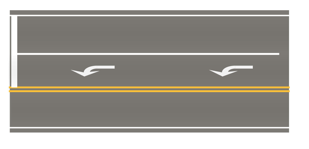 Easy Streets HO - Medium Asphalt-10in Left Turn Lane