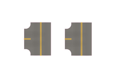 Easy Streets HO - Medium Asphalt-Single Intersection No White