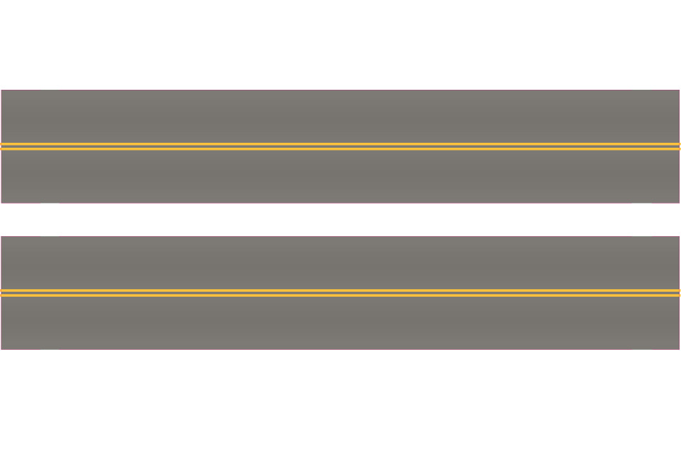 Easy Streets HO - Medium Asphalt-10in No Passing Section No White