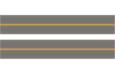 Easy Streets HO - Medium Asphalt-10in No Passing Section No White