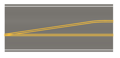 Easy Streets HO - Medium Asphalt-10in 3 Lane to Turn Lane