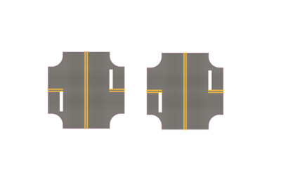 Easy Streets HO - Medium Asphalt-4 Way Intersection 2 Way Stop