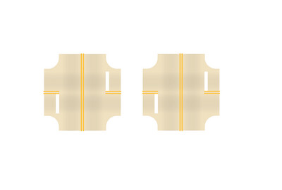 Easy Streets HO - Aged Concrete-4 Way Intersection 2 Way Stop
