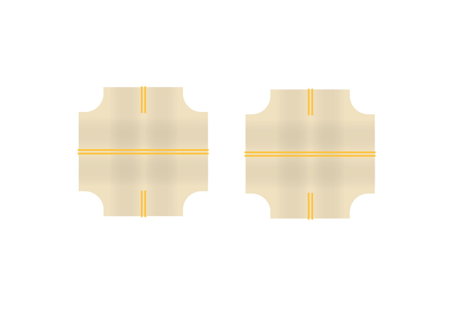 Easy Streets HO - Aged Concrete-4 Way Intersection 2 Way Stop No White