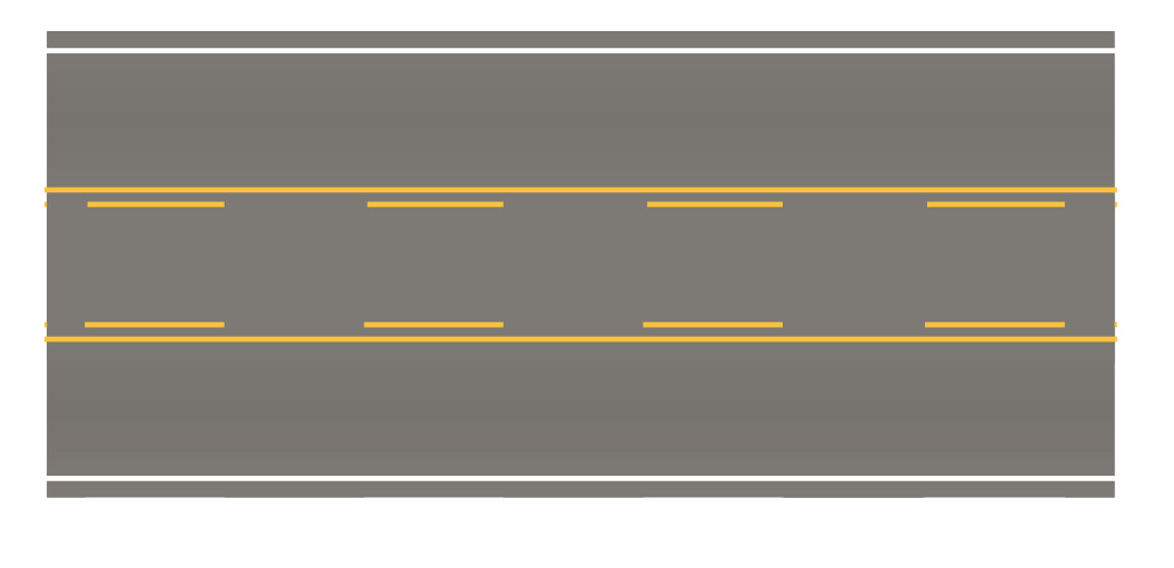 Easy Streets HO - Medium Asphalt-10in Center Turn Lane