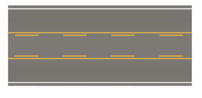 Easy Streets HO - Medium Asphalt-10in Center Turn Lane