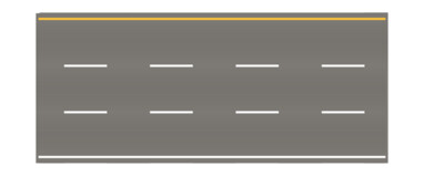 Easy Streets HO - Medium Asphalt-10in 3 Lane Interstate