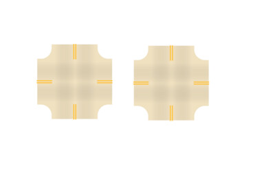 Easy Streets HO - Aged Concrete-4 Way Intersection 4 Way Stop No White