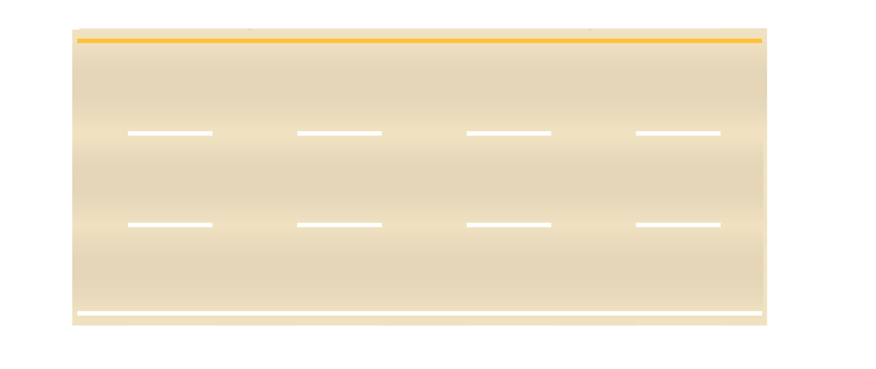 Easy Streets HO - Aged Concrete-10in 3 Lane Interstate