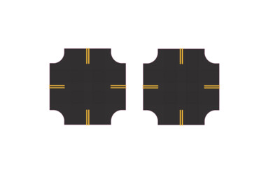 Easy Streets HO - Fresh Asphalt-4 Way Intersection 4 Way Stop No White