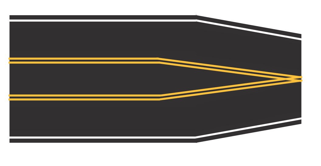 Easy Streets HO - Fresh Asphalt-2 to 3 Lane Transition