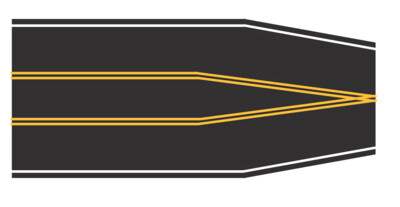 Easy Streets HO - Fresh Asphalt-2 to 3 Lane Transition