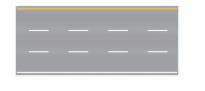 Easy Streets HO - Aged Asphalt-10in 3 Lane Interstate