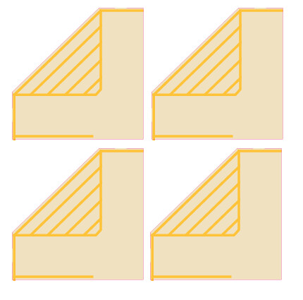 Easy Streets HO - Aged Concrete-Yellow Straight Parking Corners