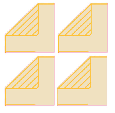 Easy Streets HO - Aged Concrete-Yellow Straight Parking Corners