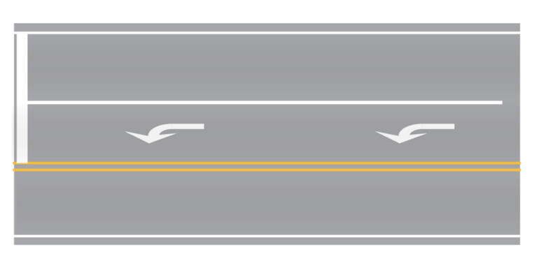 Easy Streets HO - Aged Asphalt-10in Left Turn Lane
