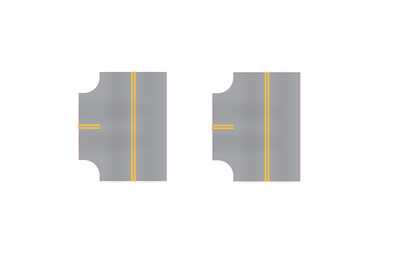 Easy Streets HO - Aged Asphalt-Single Intersection No White