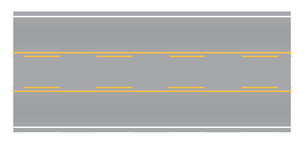 Easy Streets HO - Aged Asphalt-10in Center Turn Lane