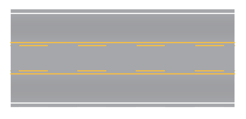 Easy Streets HO - Aged Asphalt-10in Center Turn Lane