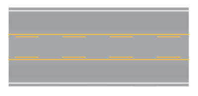 Easy Streets HO - Aged Asphalt-10in Center Turn Lane