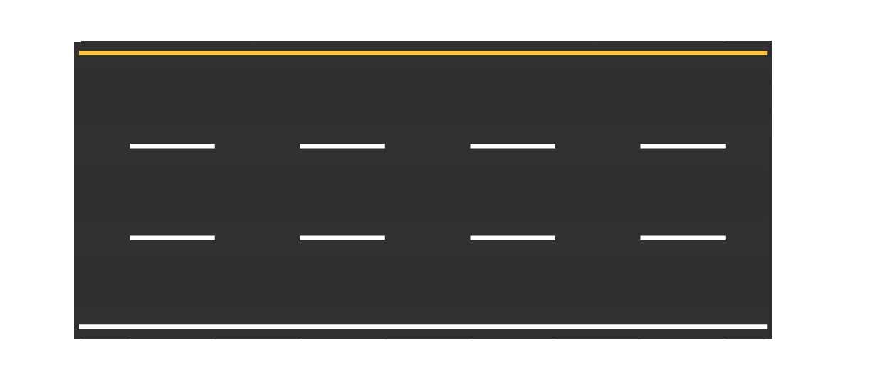 Easy Streets HO - Fresh Asphalt-10in 3 Lane Interstate
