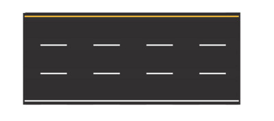Easy Streets HO - Fresh Asphalt-10in 3 Lane Interstate