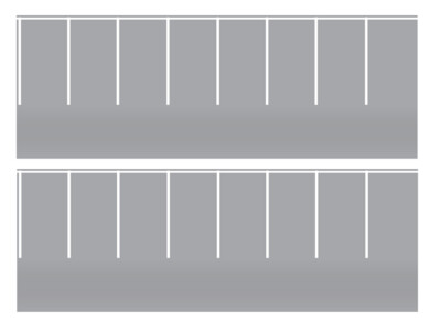 Easy Streets HO - Aged Asphalt-White Straight Parking 1 Lane