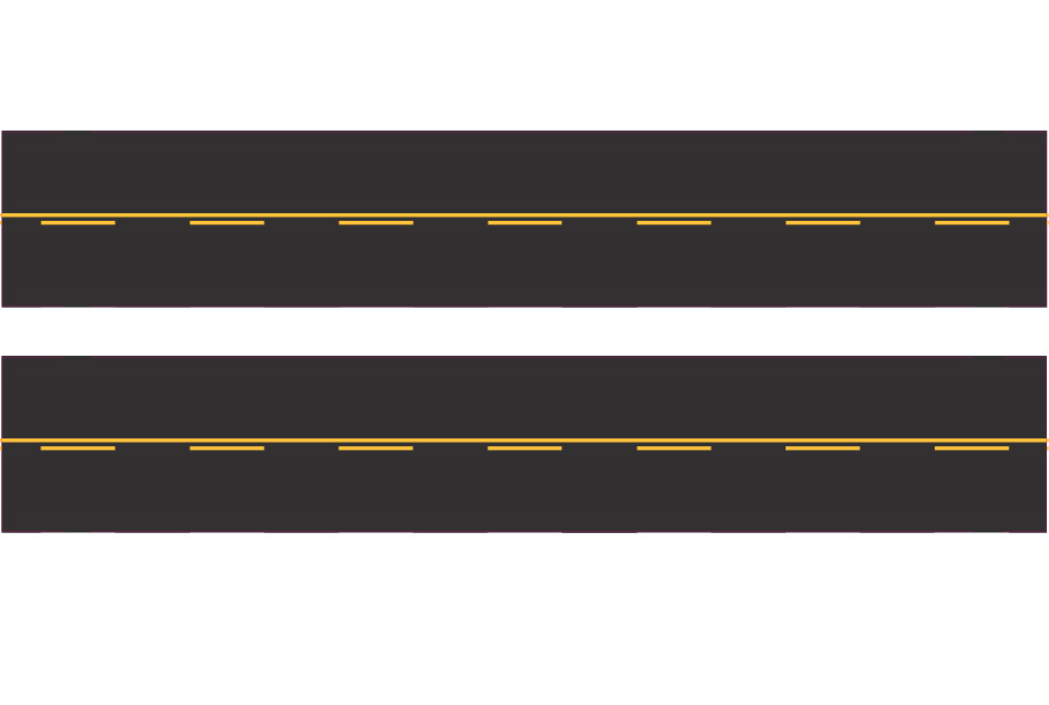 Easy Streets HO - Fresh Asphalt-10in Single Passing No White