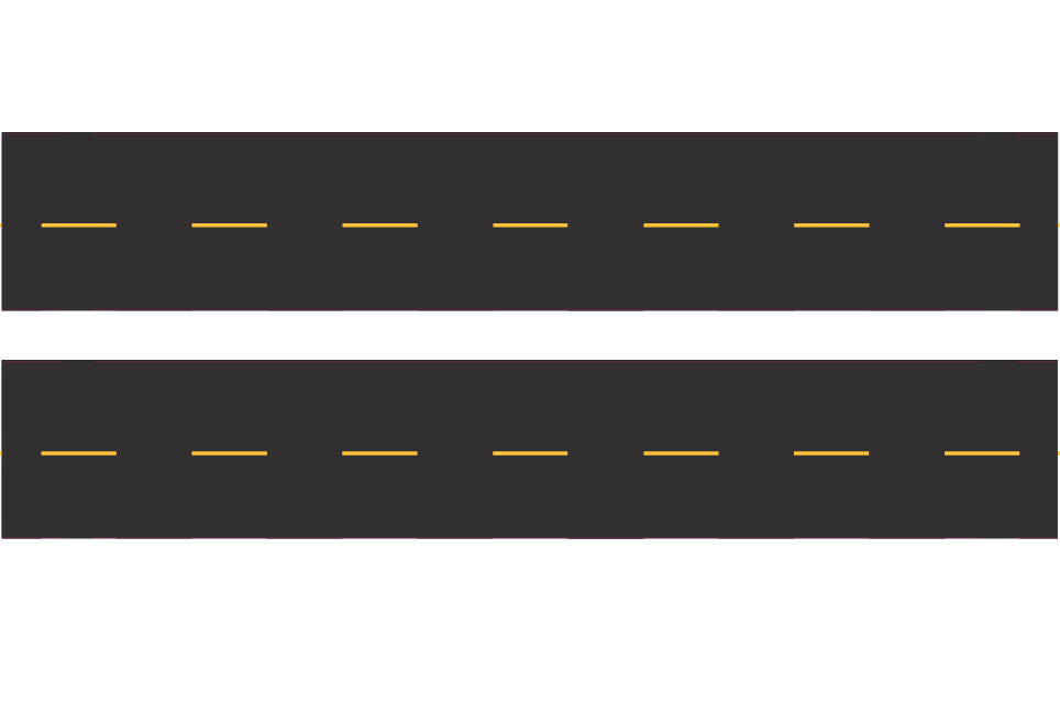 Easy Streets HO - Fresh Asphalt-10in Double Passing Section No White