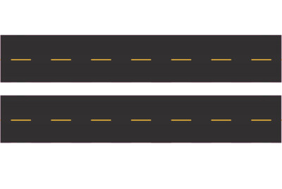Easy Streets HO - Fresh Asphalt-10in Double Passing Section No White