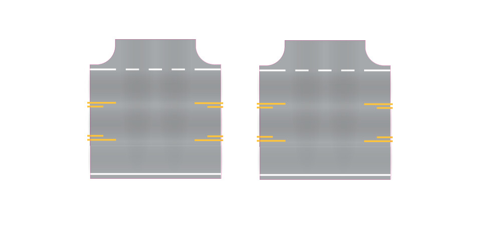 Easy Streets HO - Aged Asphalt-Intersection 3 Way Center Turn to Side Street
