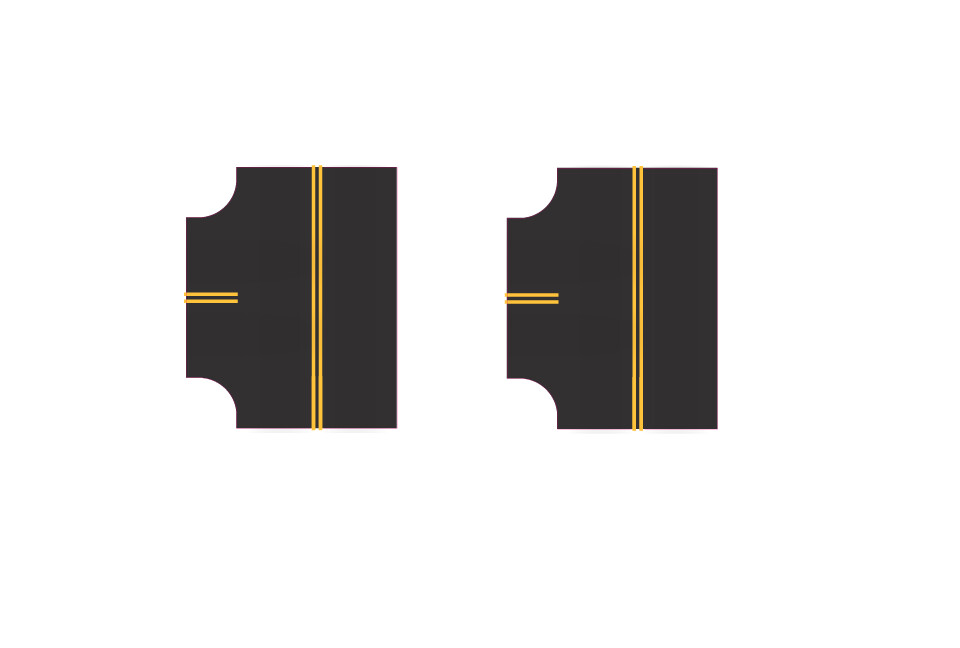 Easy Streets HO - Fresh Asphalt-Single Intersection No White