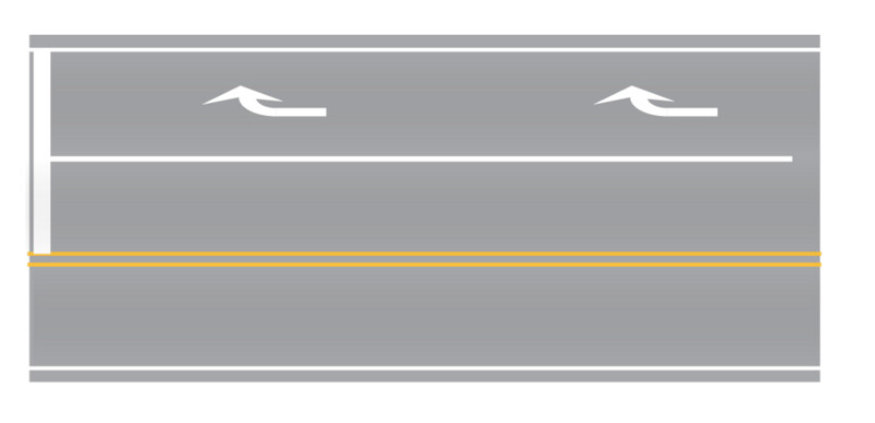 Easy Streets HO - Aged Asphalt-10in Right Turn Lane