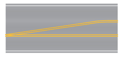Easy Streets HO - Aged Asphalt-10in 3 Lane to Turn Lane Transition