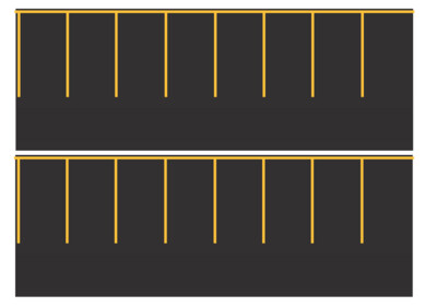 Easy Streets HO - Fresh Asphalt-Yellow Straight Parking 1 Lane