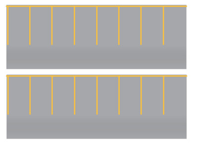Easy Streets HO - Aged Asphalt-Yellow Straight Parking 1 Lane