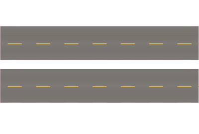 Easy Streets N - Medium Asphalt-10in Double Passing Section No White Lines