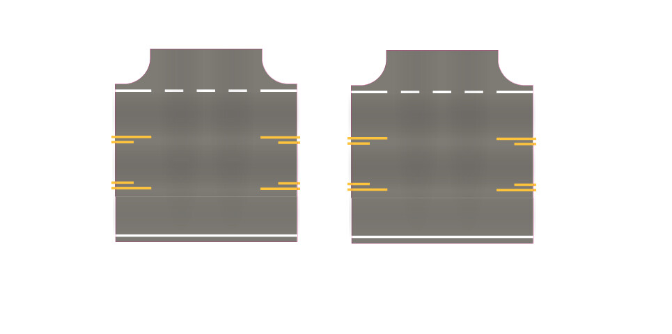 Easy Streets N - Medium Asphalt-3 way Intersection Center Turn to Side Street