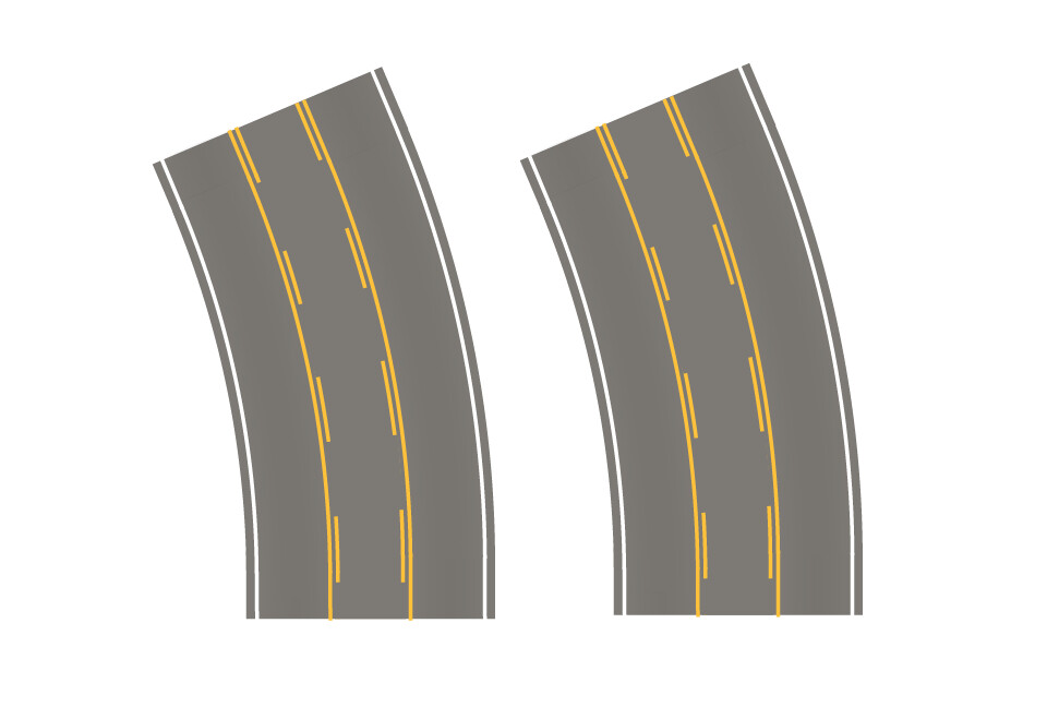 Easy Streets N - Medium Asphalt-Broad Curve Center Turn Lane