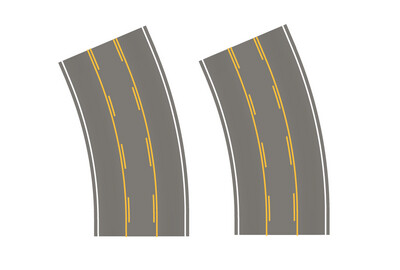 Easy Streets N - Medium Asphalt-Broad Curve Center Turn Lane