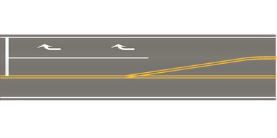 Easy Streets N - Medium Asphalt-10in Right Turn Lane
