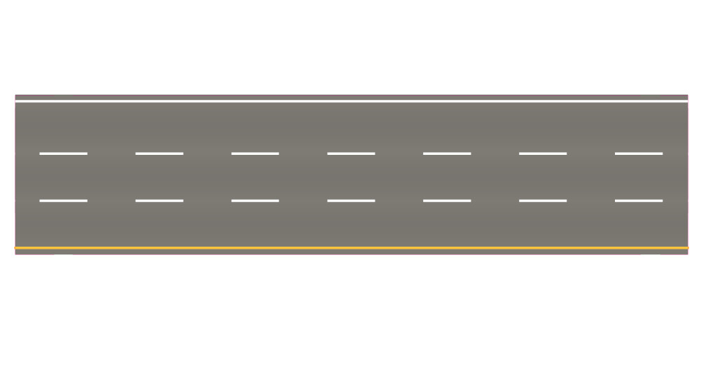 Easy Streets N - Medium Asphalt-10in 3 Lane Interstate