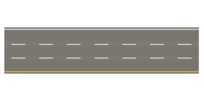 Easy Streets N - Medium Asphalt-10in 3 Lane Interstate