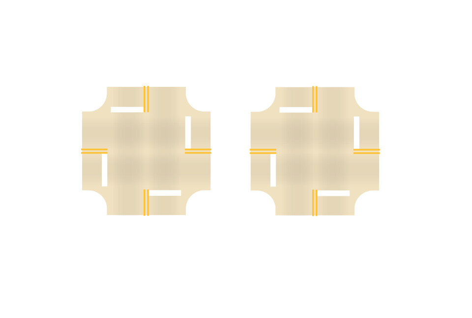 Easy Streets N - Aged Concrete-4 Way Intersection 4 Way Stop