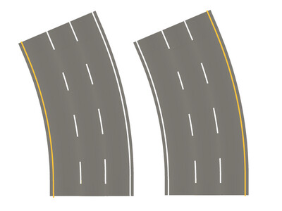 Easy Streets N - Medium Asphalt-Broad Curve 3 Lane Interstate
