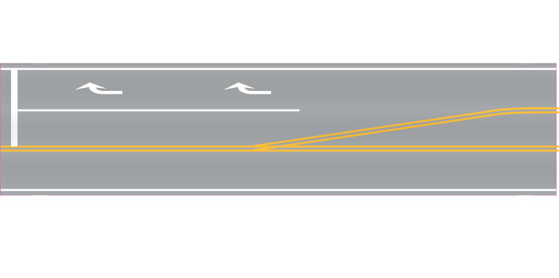 Easy Streets N - Aged Asphalt-10in Right Turn Lane