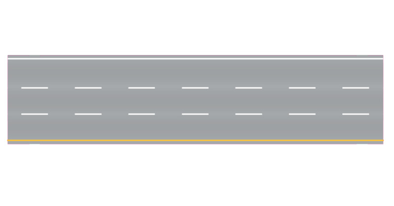 Easy Streets N - Aged Asphalt-10in 3 Lane Interstate
