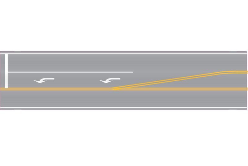 Easy Streets N - Aged Asphalt-10in Left Turn Lane