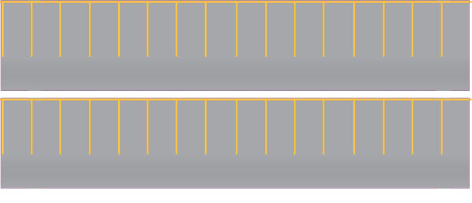 Easy Streets N - Aged Asphalt-Yellow Straight Parking 1 Lane