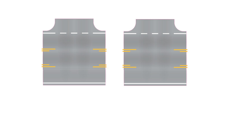 Easy Streets N - Aged Asphalt-3 way Intersection Center Turn Lane to Side Street